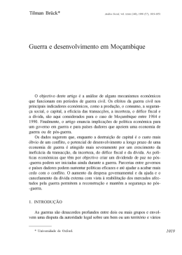 Guerra e desenvolvimento em Mo&ccedil;ambique