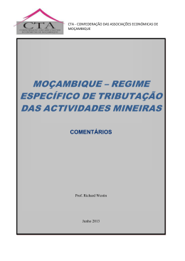 moçambique – regime específico de tributação das