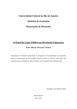 &Acirc; O papel do gasto p&uacute;blico na revolu&ccedil;&atilde;o financeira