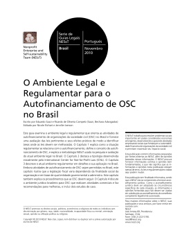 O ambiente legal e regulamentar para o autofinanciamento de OSC