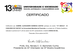 Certificamos que GABRIEL ALESSANDRO BARBOSA SANTOS