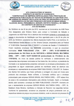 AssocIAçÃo ElecuTIvA DE APoIo À GEsTÃo DE BACIAS