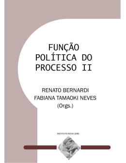 FUN&Ccedil;&Atilde;O POL&Iacute;TICA DO PROCESSO II
