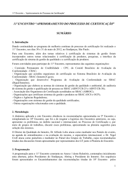 11&ordm; Encontro sobre Aperfei&ccedil;oamento do Processo de