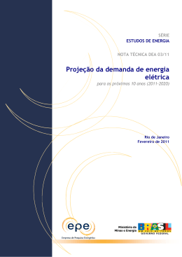 Proje&ccedil;&otilde;es da Demanda de Energia El&eacute;trica