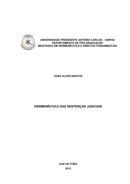 Hermen&ecirc;utica das Senten&ccedil;as Judiciais