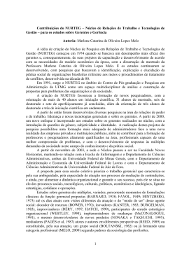1 Contribui&ccedil;&otilde;es do NURTEG &ndash; N&uacute;cleo de Rela&ccedil;&otilde;es de