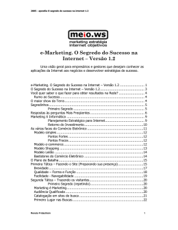 e-M arketing. O Segredo do Sucesso na Internet