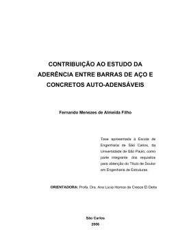 contribuição ao estudo da aderência entre barras de aço e