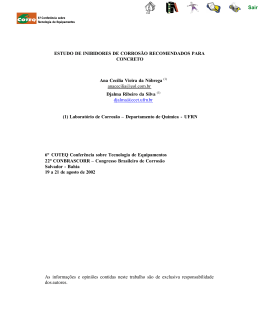estudo de inibidores de corros&atilde;o recomendados para