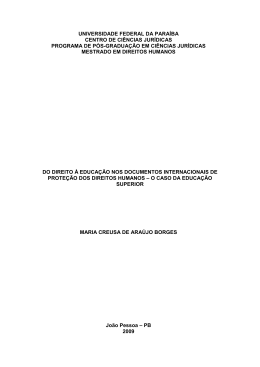 Direito a Educa&ccedil;&atilde;o nos Documentos Internacionais