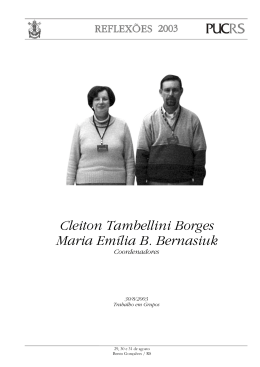 Cleiton Tambellini Borges Maria Emília B. Bernasiuk