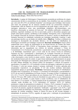 USO DA MASSAGEM EM TRABALHADORES DE ENFERMAGEM