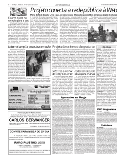 Projeto conecta a rede p&uacute;blica &agrave; Web