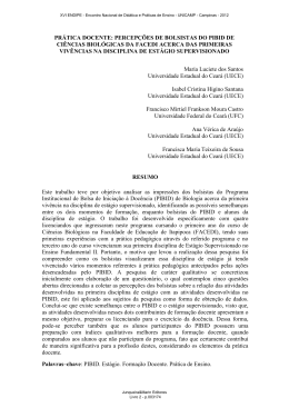 PR&Aacute;TICA DOCENTE: PERCEP&Ccedil;&Otilde;ES DE BOLSISTAS DO