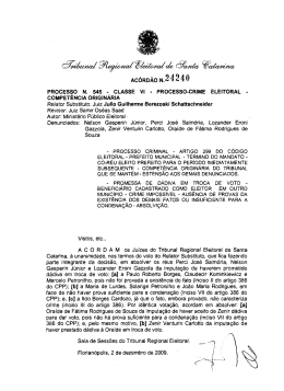 Ac&oacute;rd&atilde;o n. 24.240 - Tribunal Regional Eleitoral de Santa Catarina