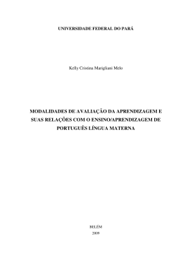 modalidades de avaliação da aprendizagem e suas relações com o