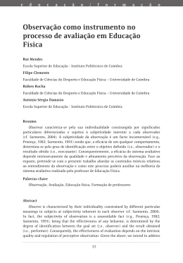Observação como instrumento no processo de avaliação