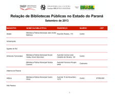 Relação de Bibliotecas Públicas no Estado do Paraná