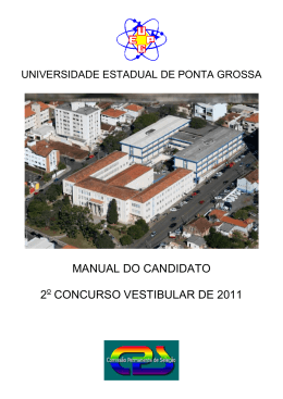 Manual do Candidato - CPS - Universidade Estadual de Ponta Grossa