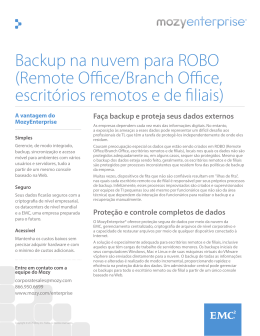Backup na nuvem para ROBO (Remote Office/Branch
