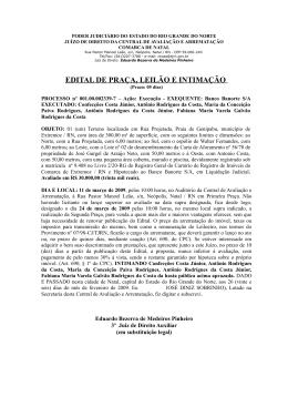 EDITAL DE PRA&Ccedil;A, LEIL&Atilde;O E INTIMA&Ccedil;&Atilde;O