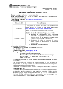 184/15 - C&acirc;mara dos Deputados