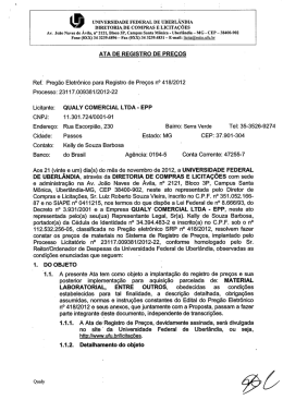 ata de registro de preços - Universidade Federal de Uberlândia