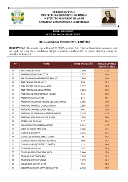 Resultado preliminar das provas dissertativas