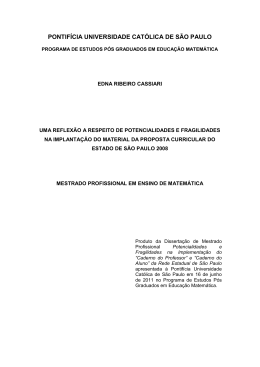 Potencialidade e fragilidade na implementa&ccedil;&atilde;o do - PUC-SP