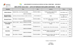 arcozelo ano letivo 2014/2015 - lista de manuais escolares adotados
