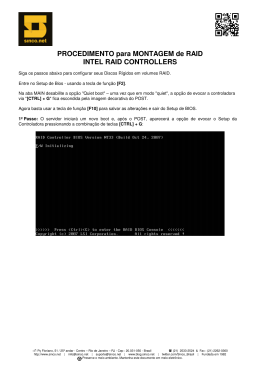 PROCEDIMENTO para MONTAGEM de RAID INTEL