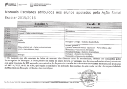 manuais escolares para alunos apoiados pela ação social