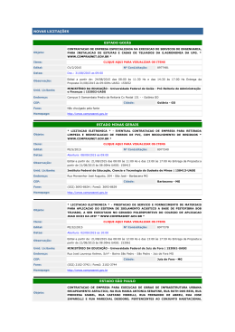 Licita&ccedil;&otilde;es de 21 de Agosto de 2015