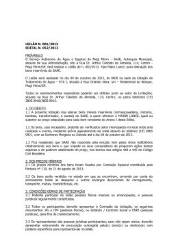 LEIL&Atilde;O N. 001/2013 EDITAL N. 052/2013 PRE&Acirc;MBULO O Servi&ccedil;o