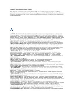 Gloss&aacute;rio de Termos Utilizados na Log&iacute;stica