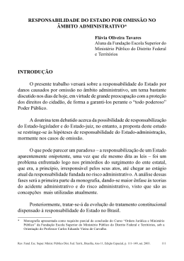 RESPONSABILIDADE DO ESTADO POR OMISS&Atilde;O NO &Acirc;MBITO