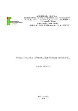 Inspe&ccedil;&atilde;o industrial e sanit&aacute;ria de produtos de origem animal