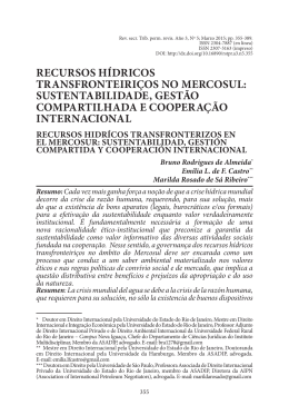 recursos hídricos transfronteiriços no mercosul - Inter