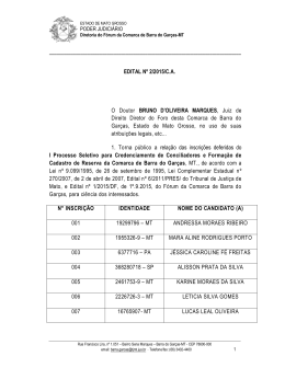 EDITAL N&ordm; 2/2015/C.A. O Doutor BRUNO D`OLIVEIRA MARQUES