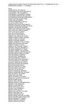 2&ordm; SEMESTRE DE 2014 ENGENHARIA DIURNO &ndash; 1&ordf; CHAMADA