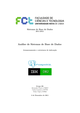 An&aacute;lise de Sistemas de Base de Dados