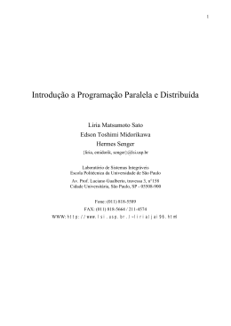 Introdu&ccedil;&atilde;o a Programa&ccedil;&atilde;o Paralela e Distribu&iacute;da