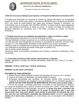 Edital do Concurso de Sele&ccedil;&atilde;o para Ingresso no - ICB