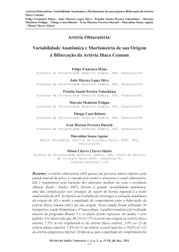 Art&eacute;ria Obturat&oacute;ria: Variabilidade Anat&ocirc;mica e Morfometria de