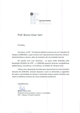 Prof. Bruno C&eacute;sar Vani - Instituto Federal de S&atilde;o Paulo &ndash; Campus