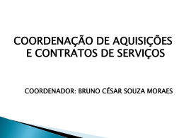 coordenação de aquisições e contratos de serviços