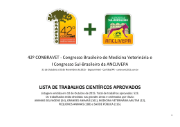 lista de trabalhos científicos aprovados