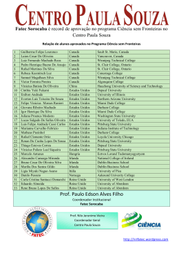 Fatec Sorocaba Lista de aprovados at&eacute; maio 2014