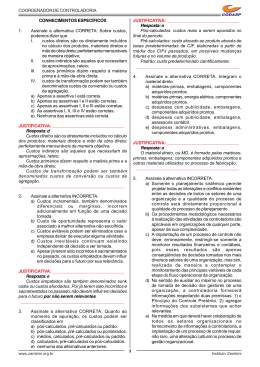 Prova - Coordenador de Controladoria
